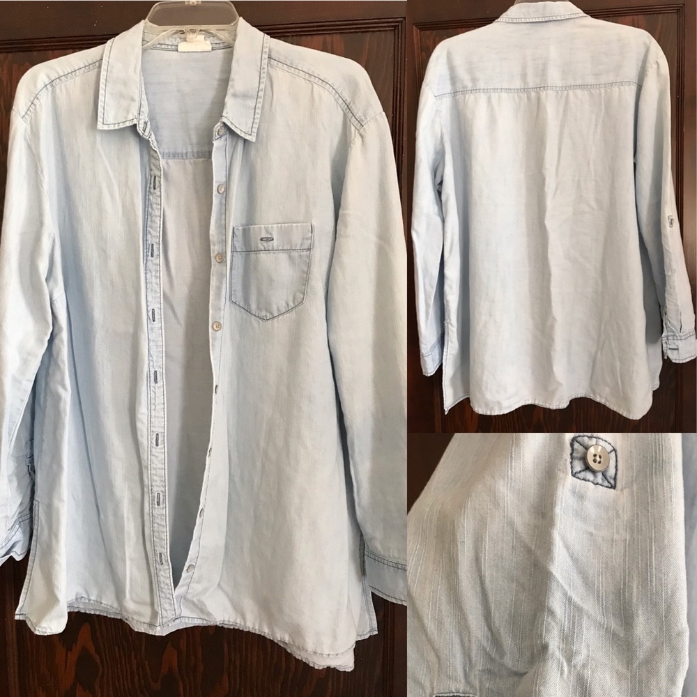 Chambray maternity shirt